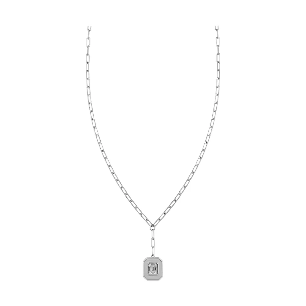 14Kt White Gold Diamond 1/7Ctw Necklace view 2