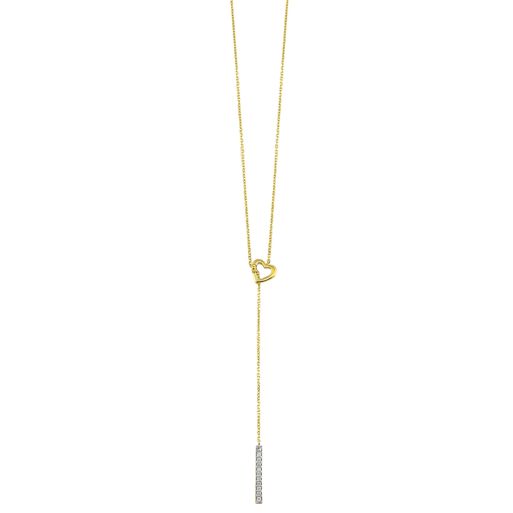 14Kt Yellow Gold Diamond 1/20Ctw Necklace