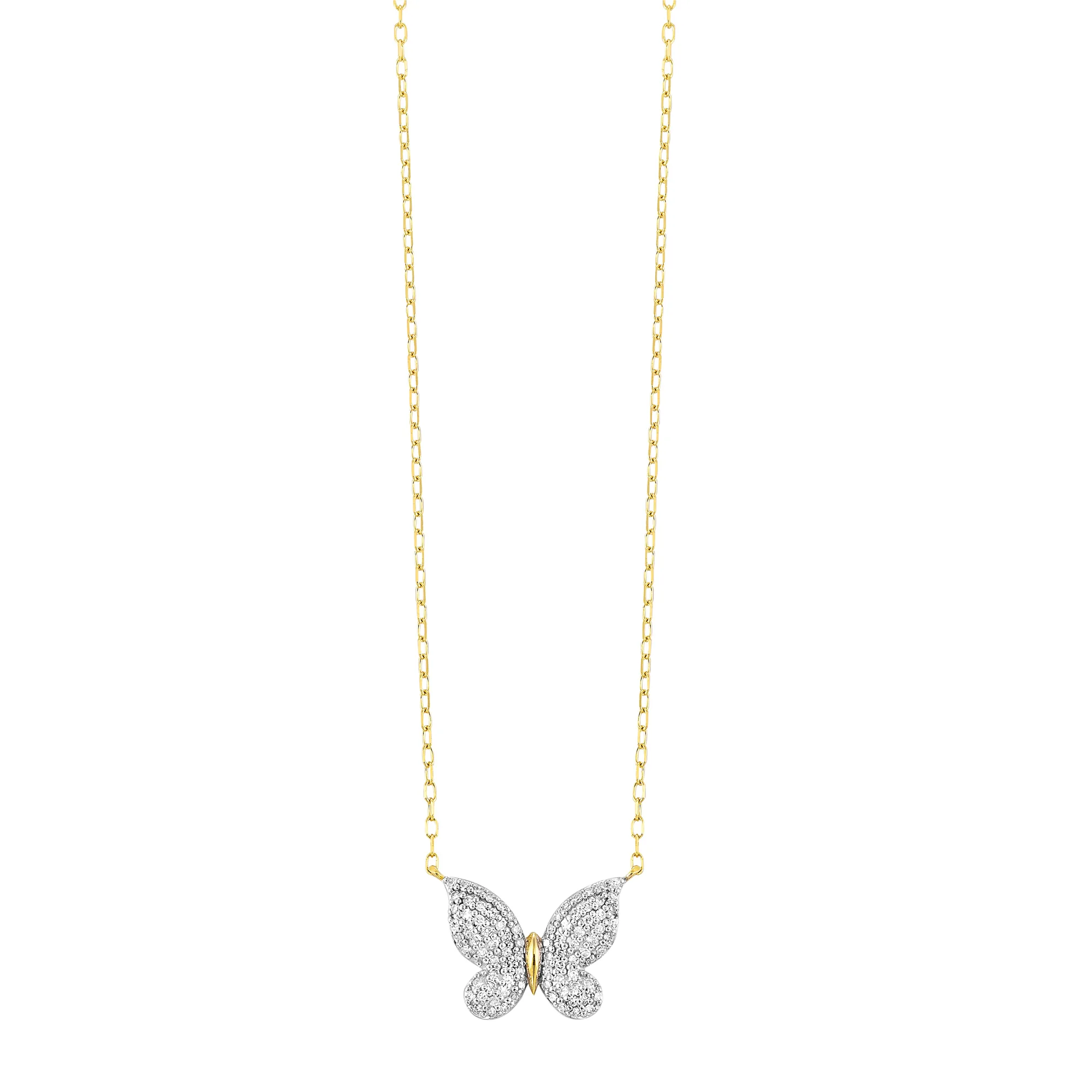 14Kt Yellow Gold Diamond 1/5Ctw Necklace