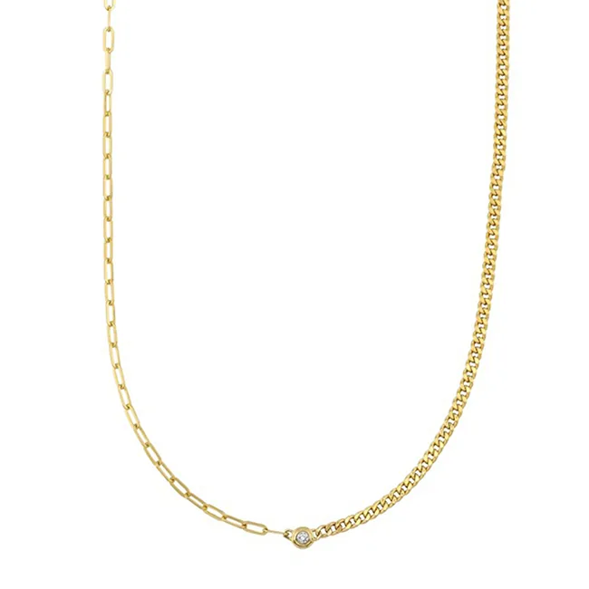 14Kt Yellow Gold Diamond 1/12Ctw Necklace