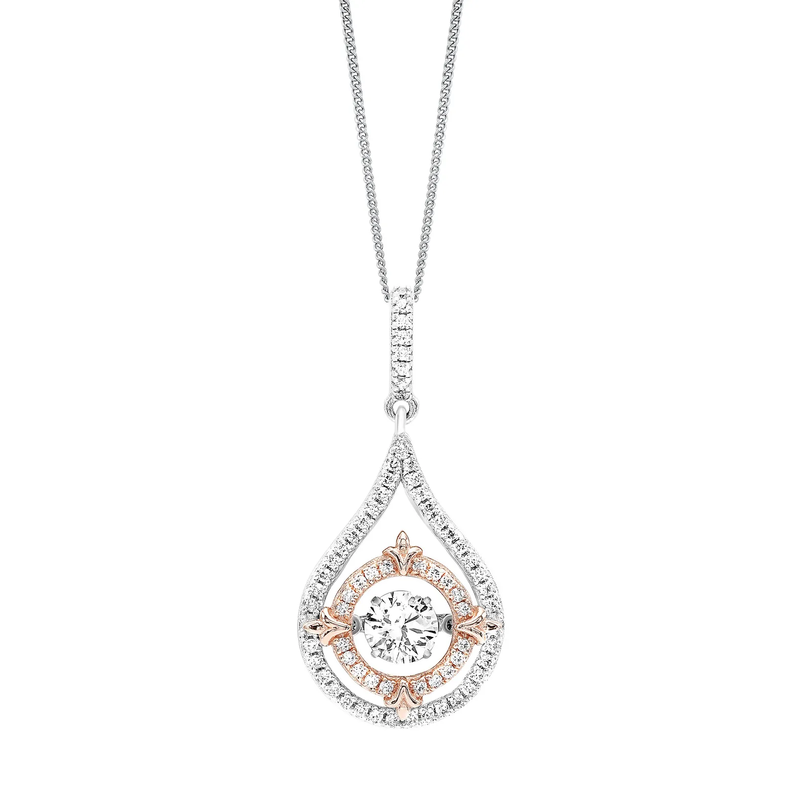 Silver White Rose Pendant