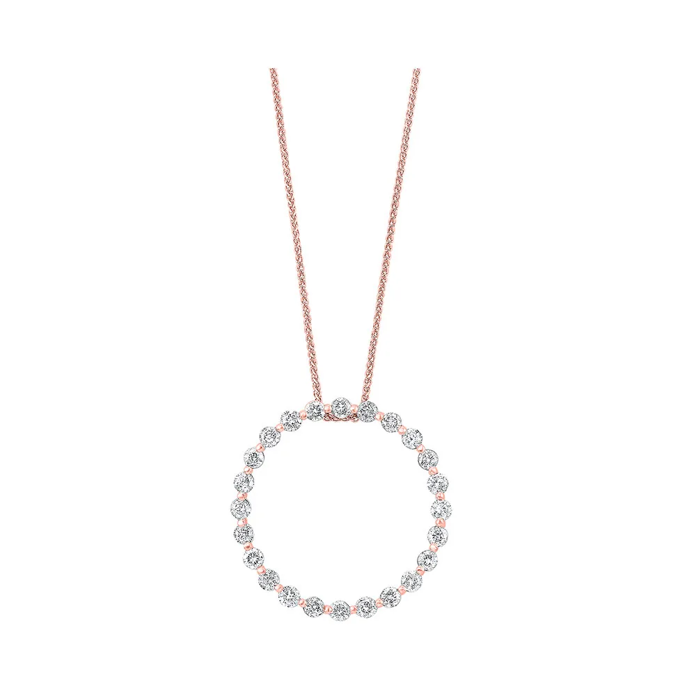 14Kt Rose Gold Diamond 1Ctw Pendant