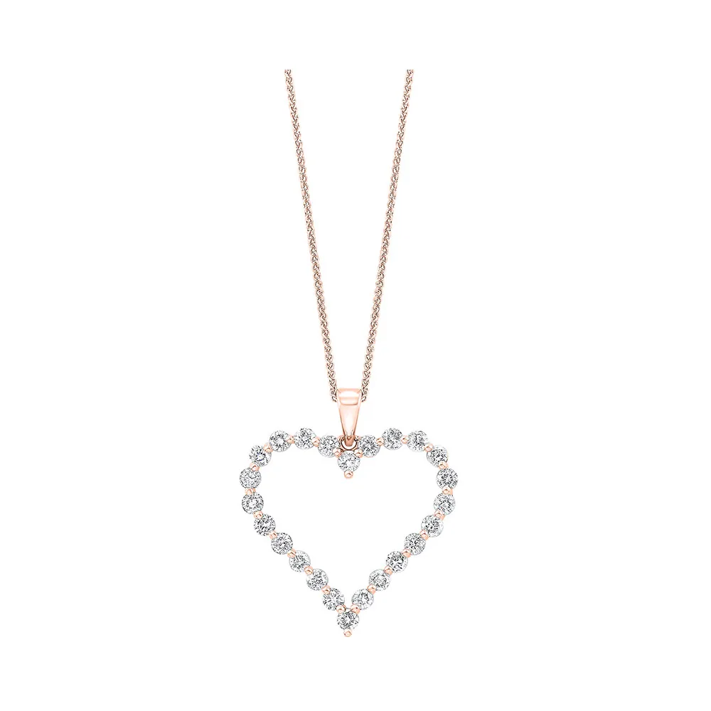 14Kt Rose Gold Diamond 1Ctw Pendant