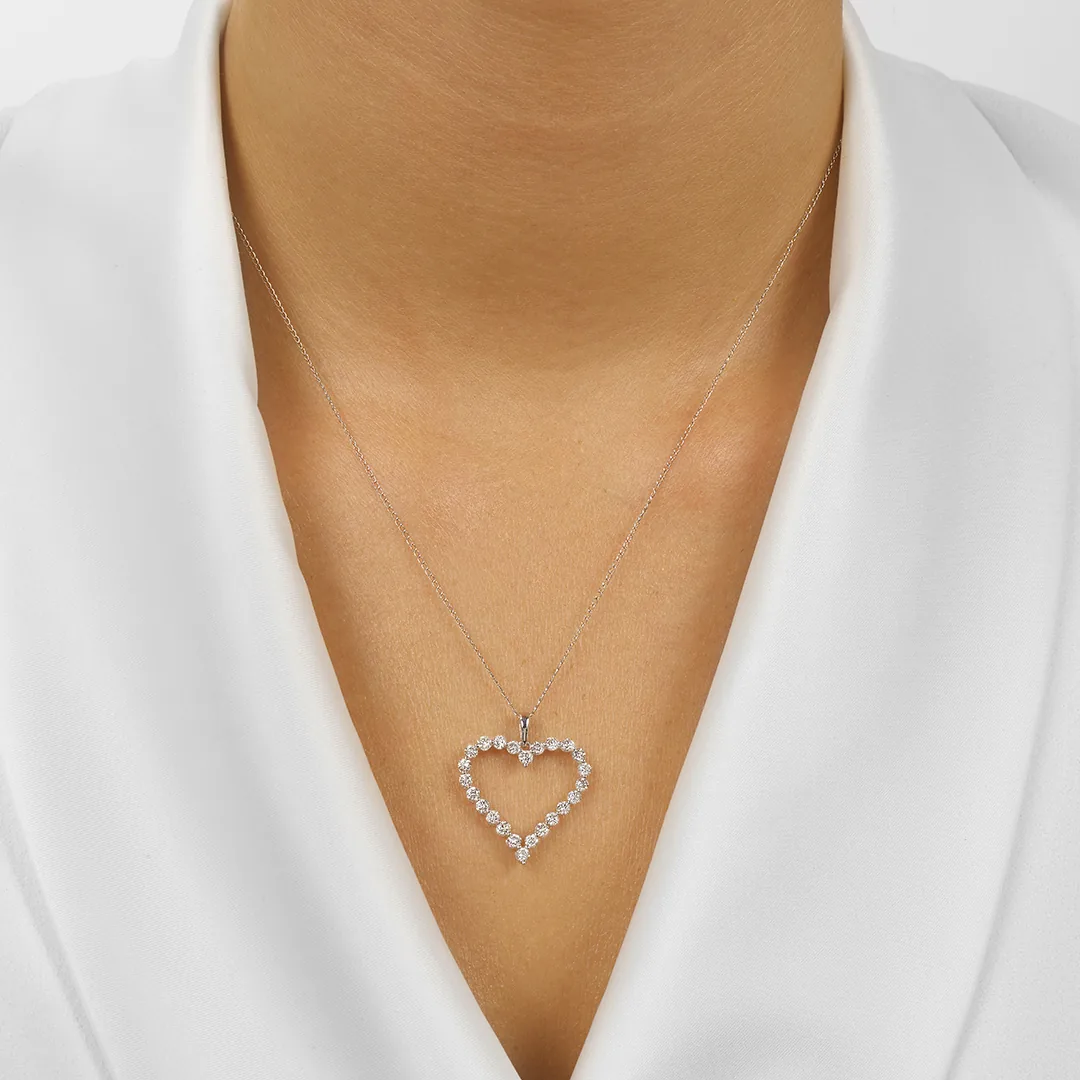 14Kt White Gold Diamond 1Ctw Pendant view 2