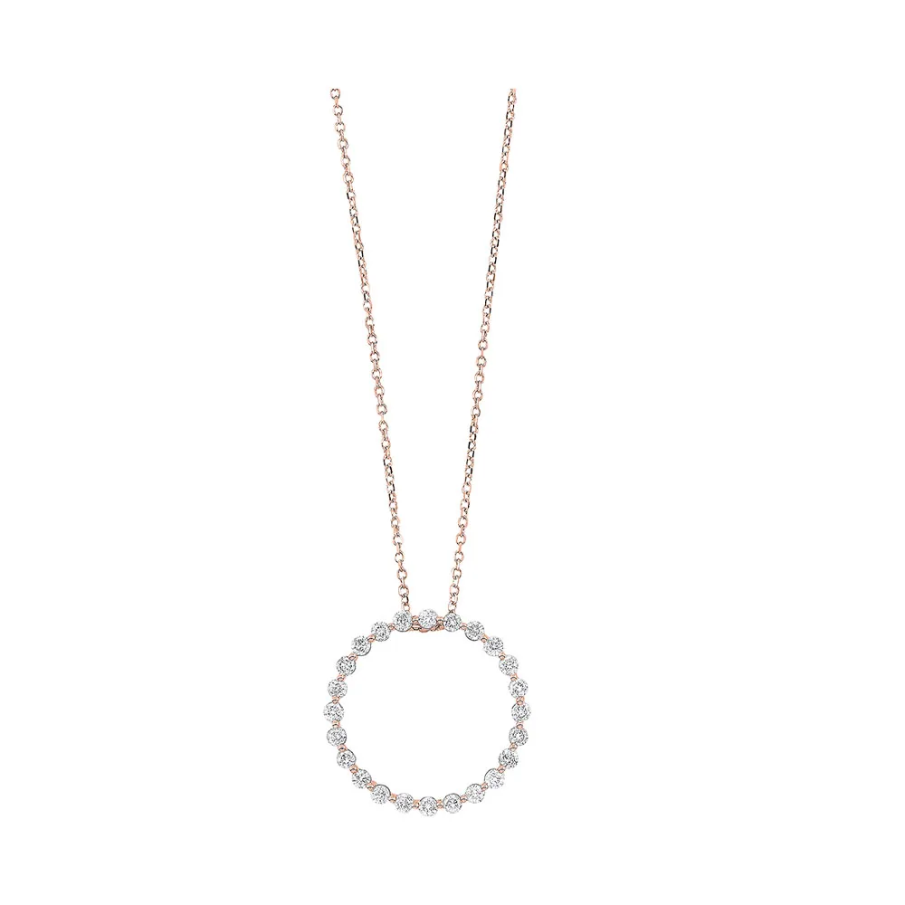 14Kt Rose Gold Diamond 1/2Ctw Pendant