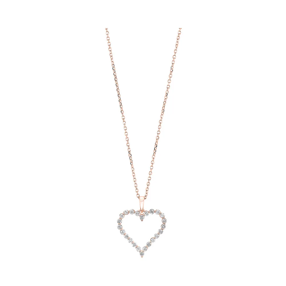 14Kt Rose Gold Diamond 1/4Ctw Pendant