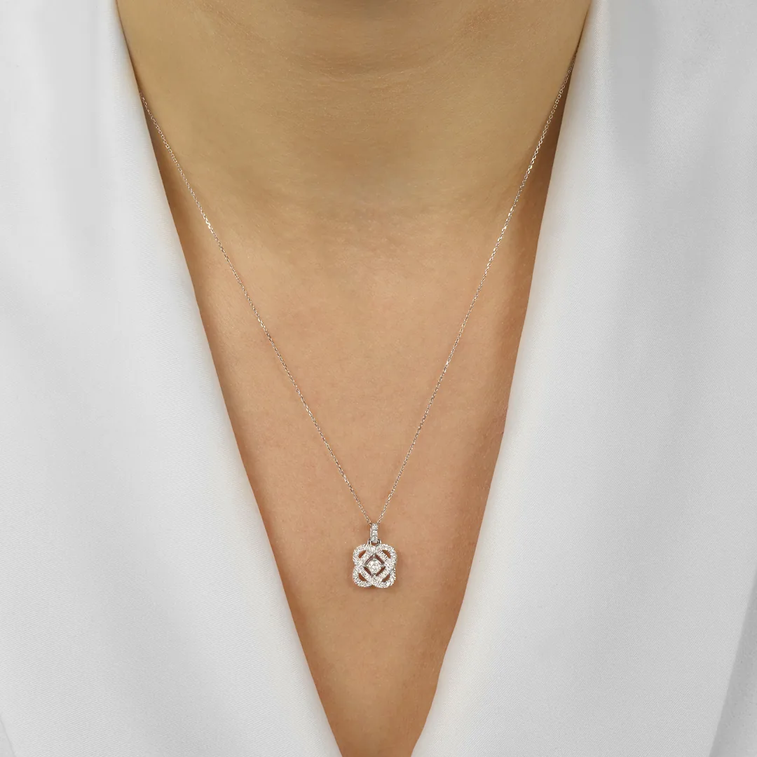 14Kt White Gold Diamond 1/4Ctw Pendant view 2
