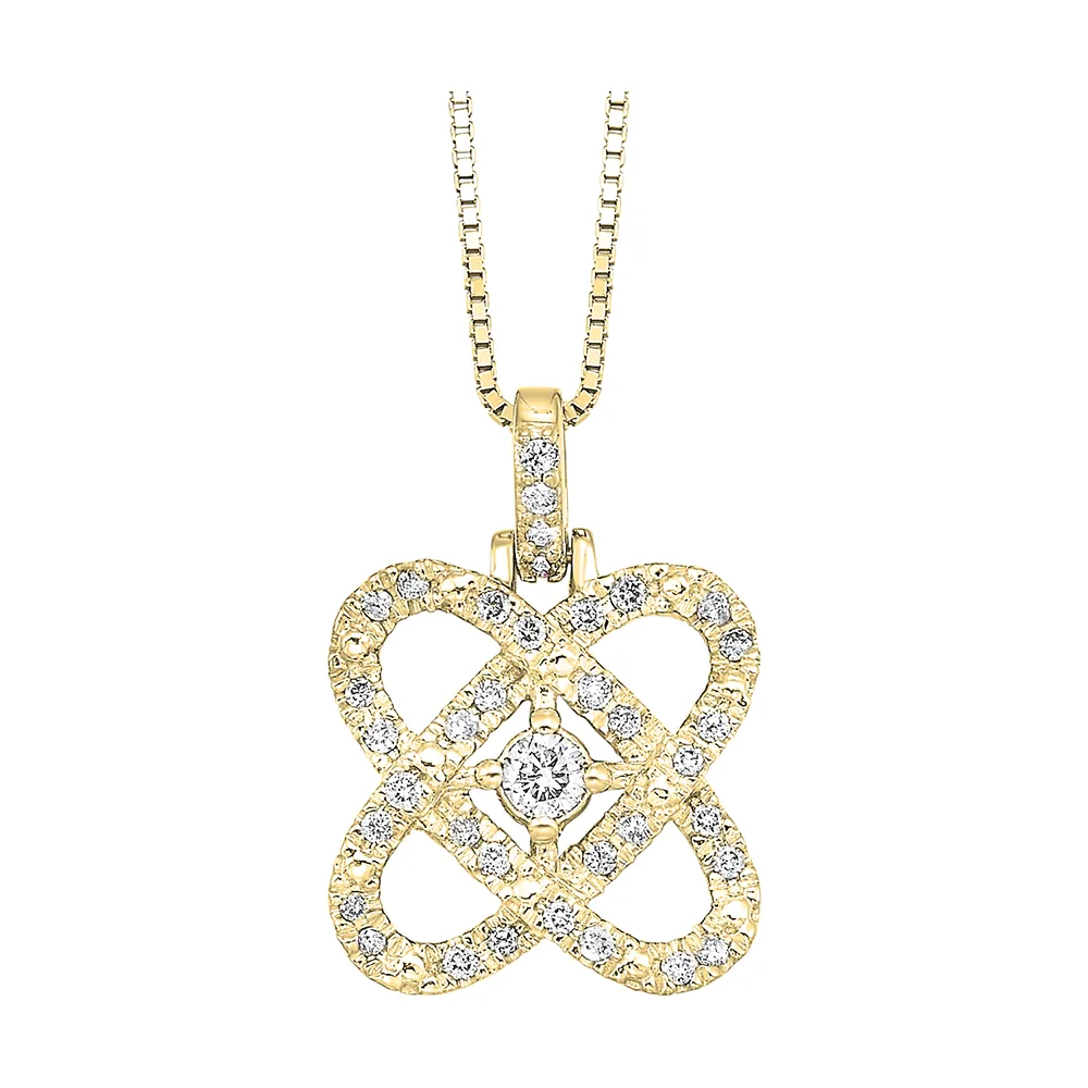 14Kt Yellow Gold Diamond 1/4Ctw Pendant
