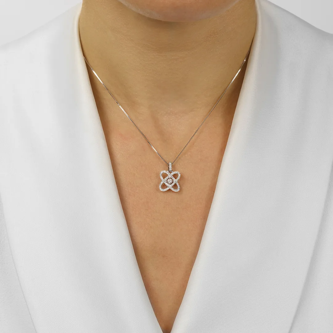 Silver Diamond 1/4Ctw Pendant view 2