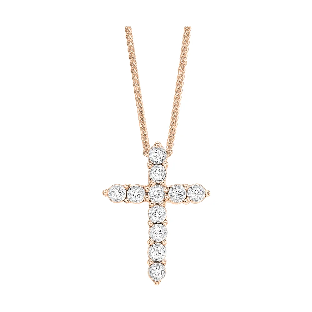 10Kt Rose Gold Diamond 1/10Ctw Pendant