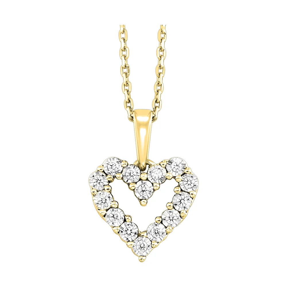 10Kt Yellow Gold Diamond 1/10Ctw Pendant