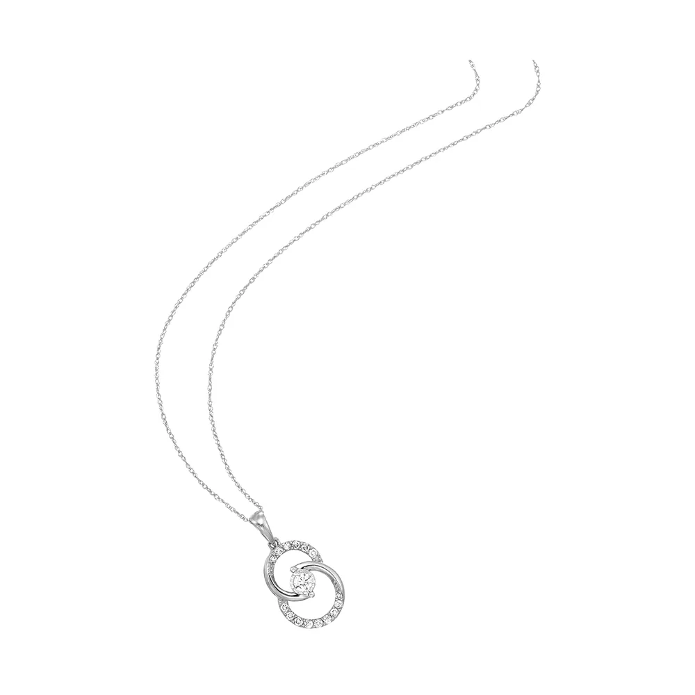 14Kt White Gold Diamond 1/4Ctw Pendant view 2