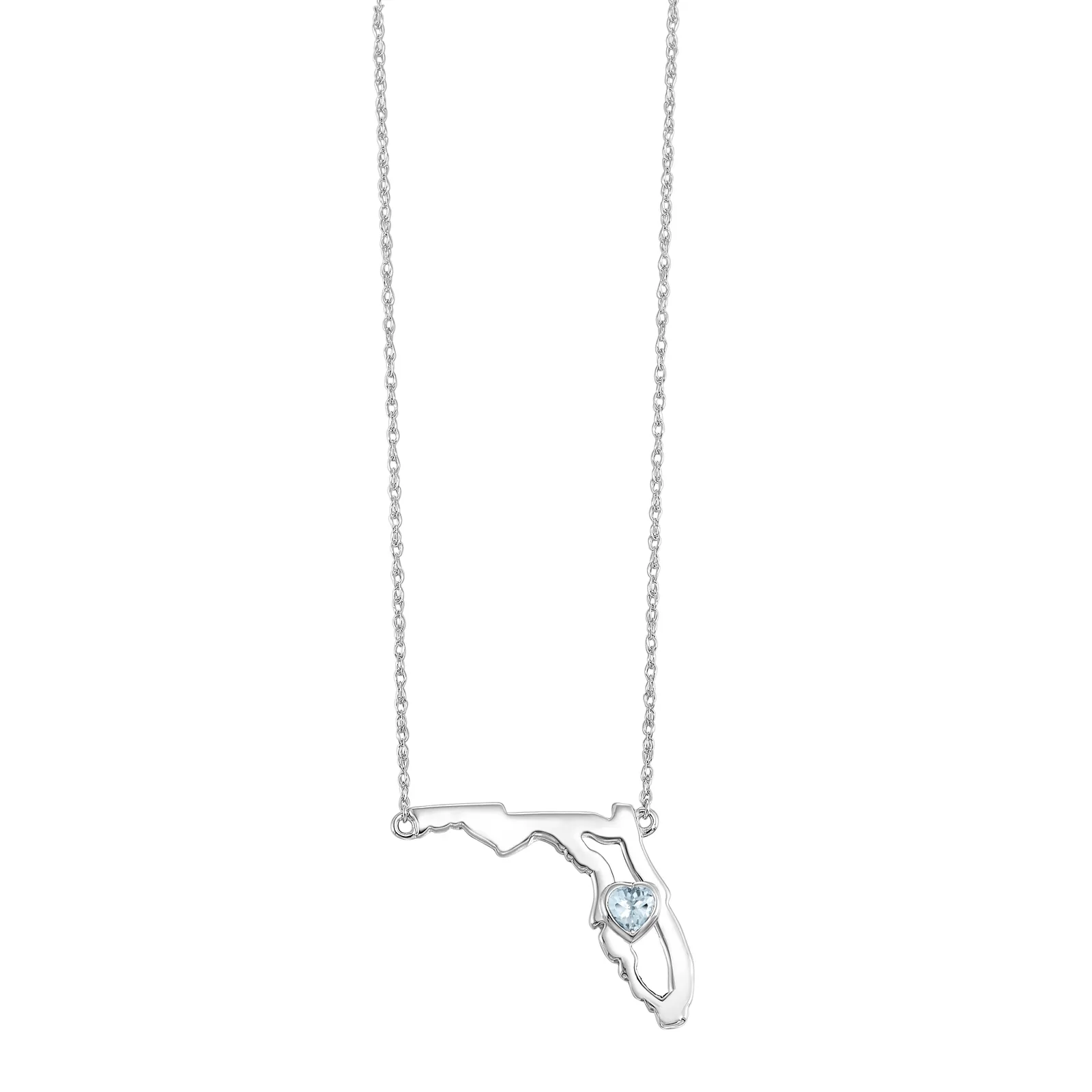 14Kt White Gold Aquamarine 1/6Ctw Pendant
