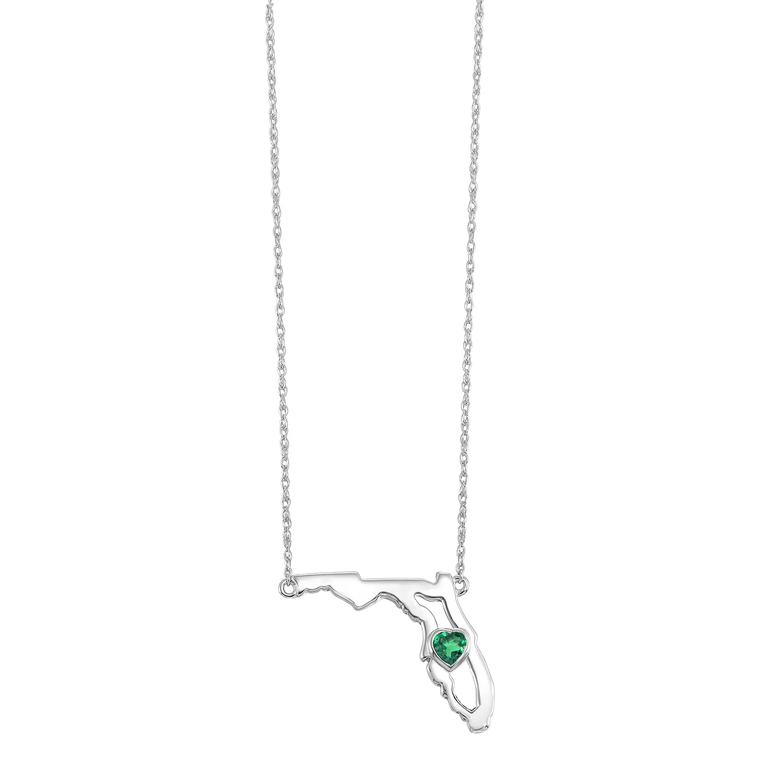 14Kt White Gold Emerald 1/6Ctw Pendant