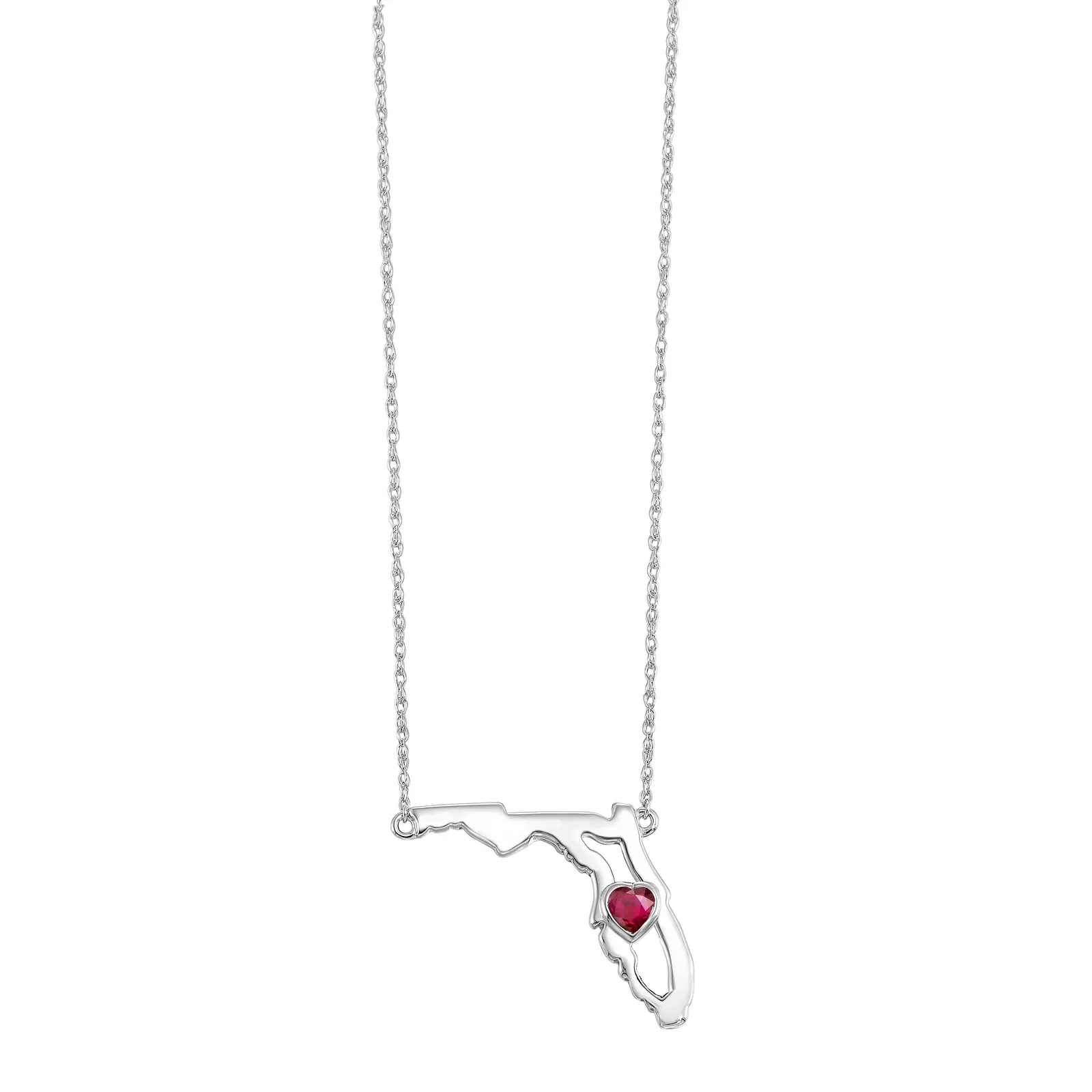 14Kt White Gold Garnet 1/6Ctw Pendant