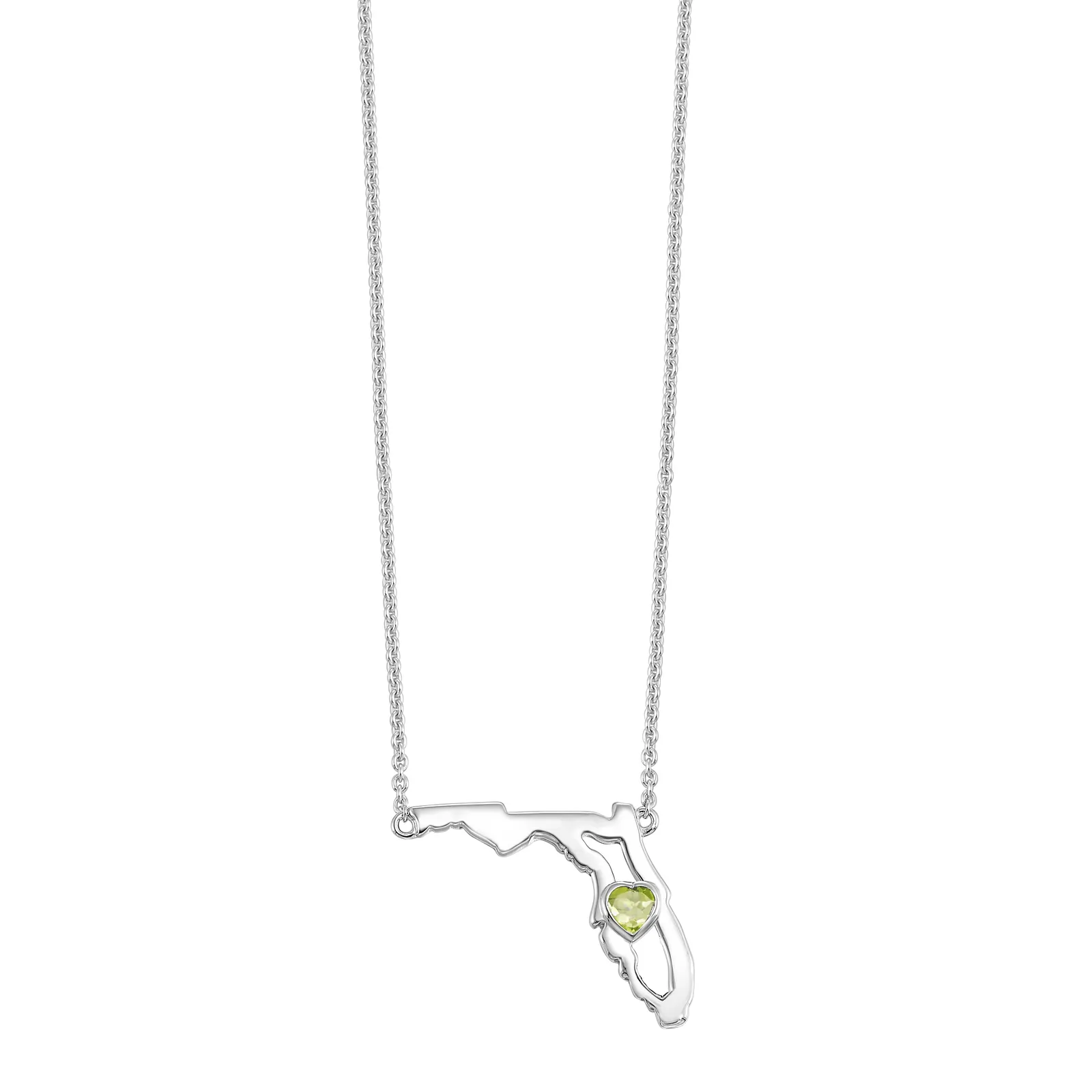 Silver Peridot 1/7Ctw Pendant