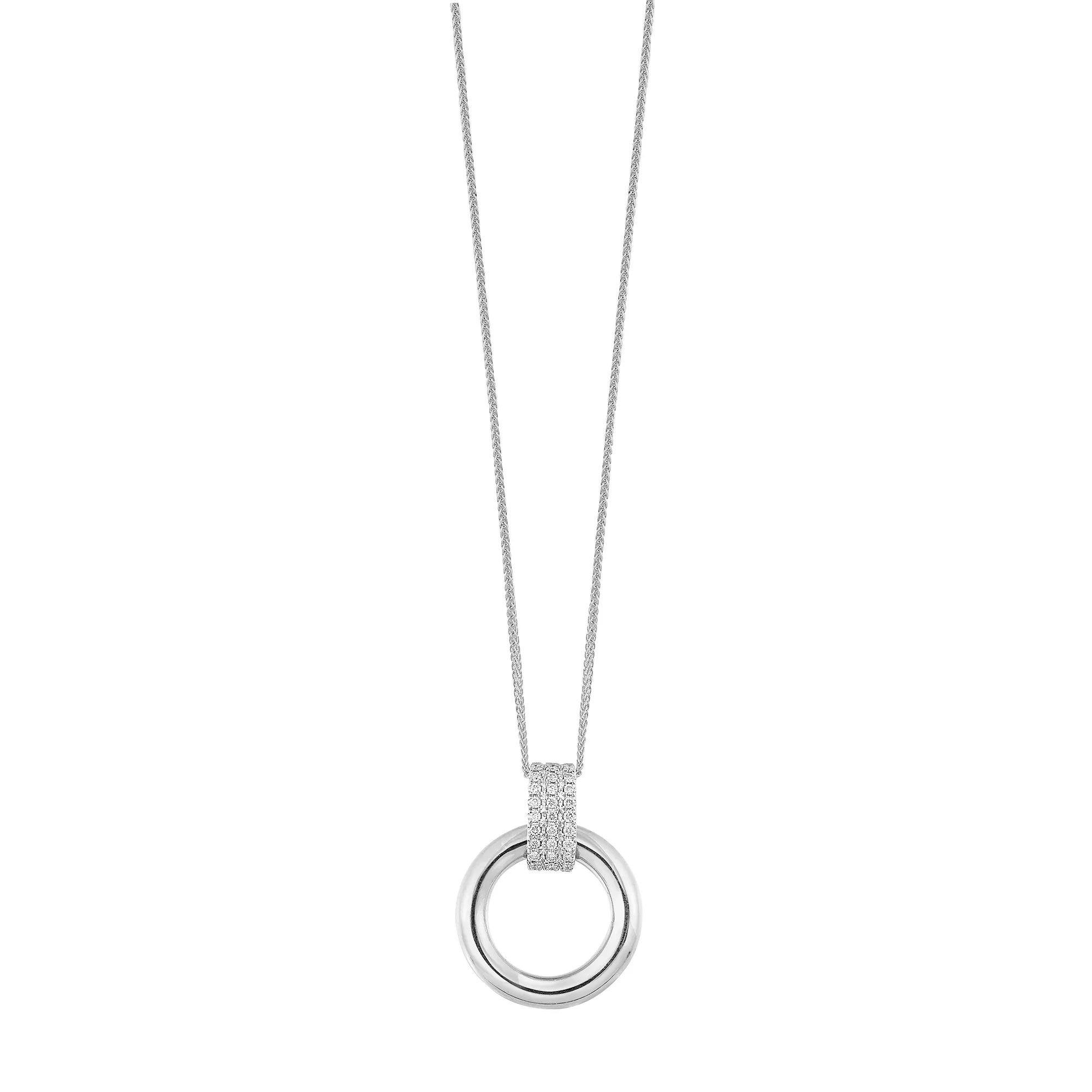 14Kt White Gold Diamond 1/12Ctw Pendant