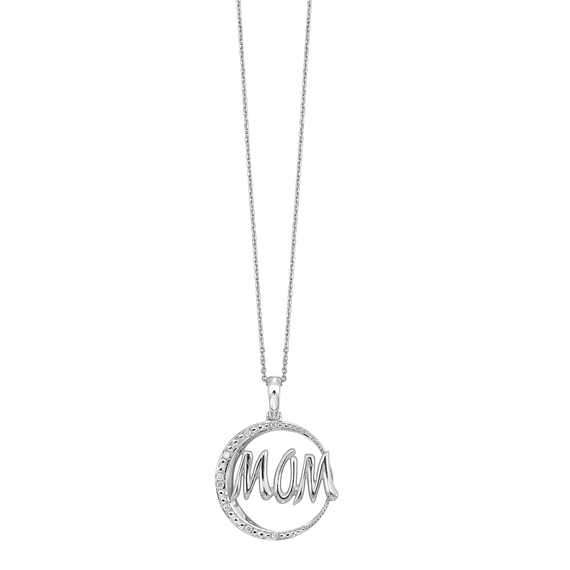 Gold Silver White Diamond 1/20Ctw Pendant