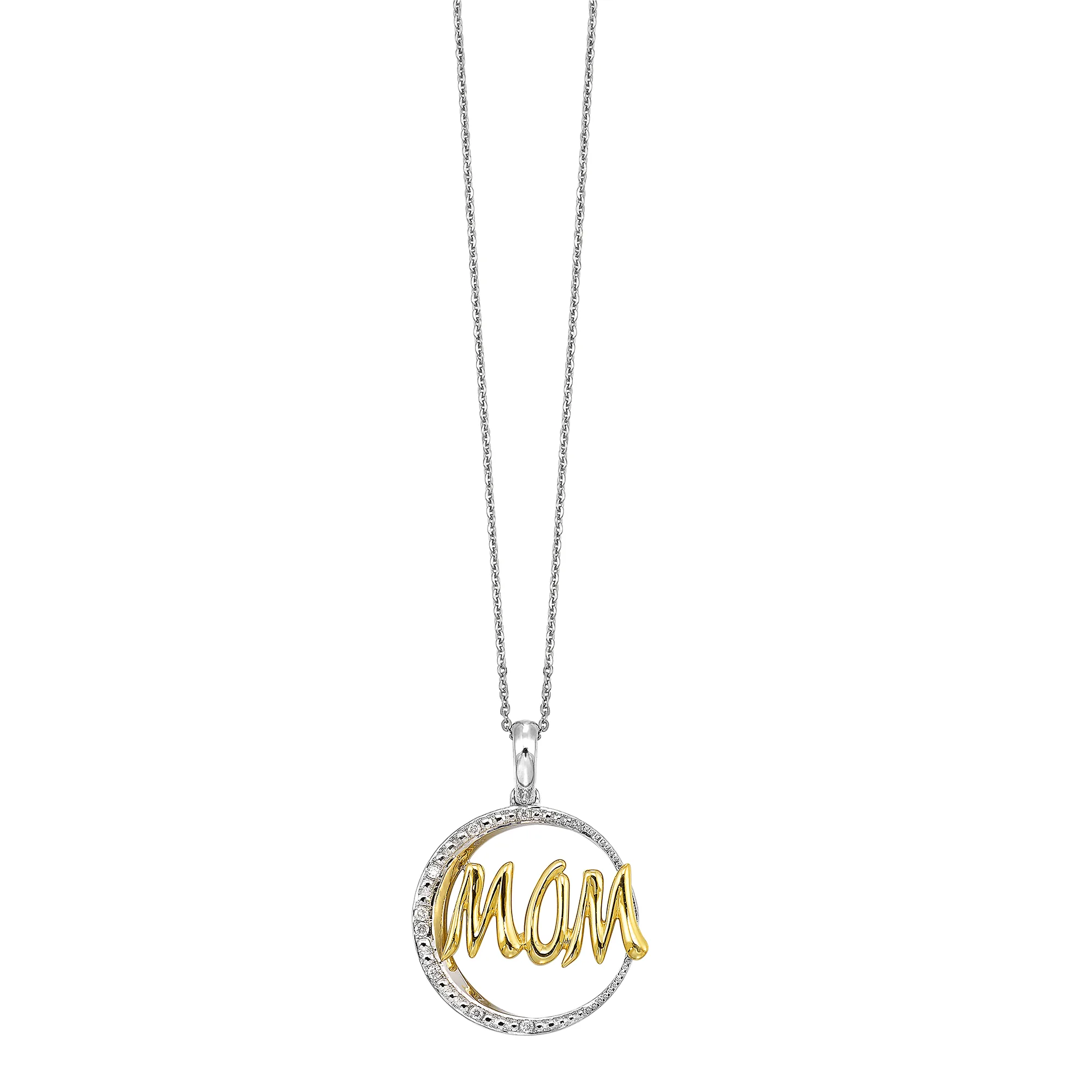 Gold Silver White Yellow Diamond 1/20Ctw Pendant