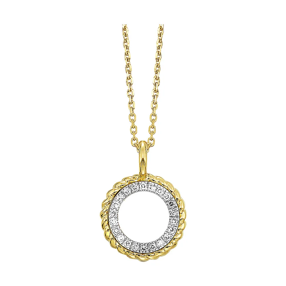 14Kt Yellow Gold Diamond 1/20Ctw Pendant