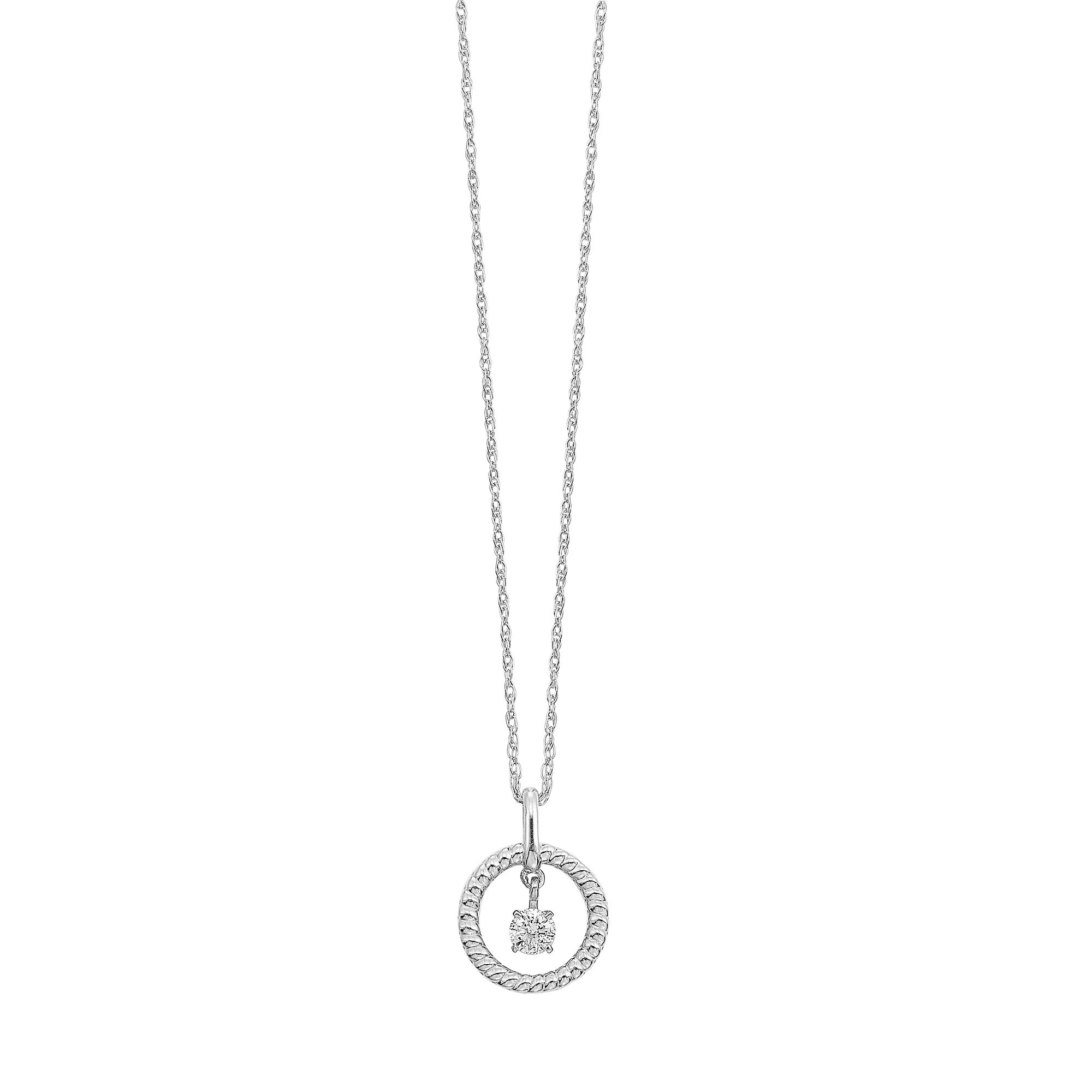 10Kt White Gold Diamond 1/8Ctw Pendant