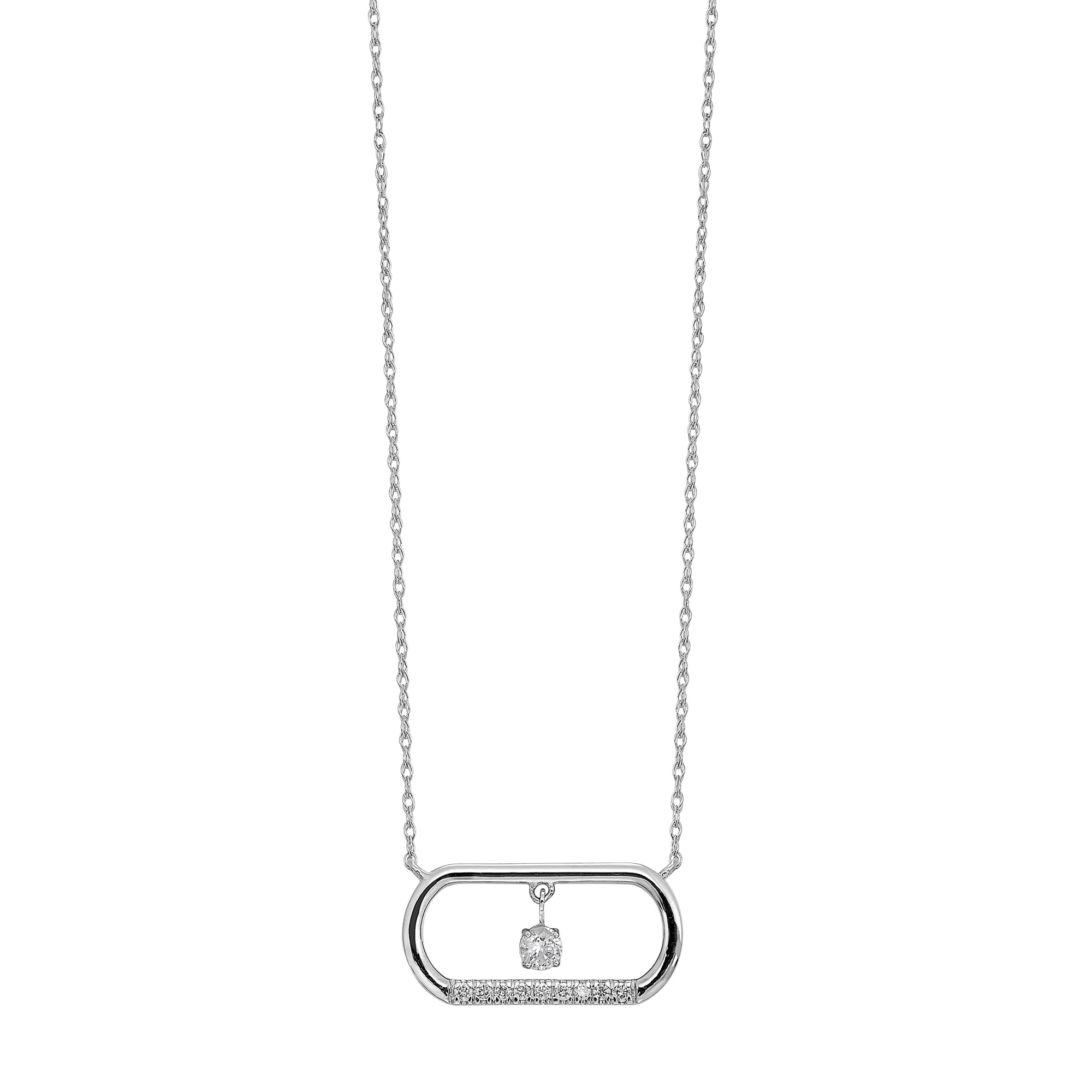 14Kt White Gold Diamond 1/6Ctw Pendant
