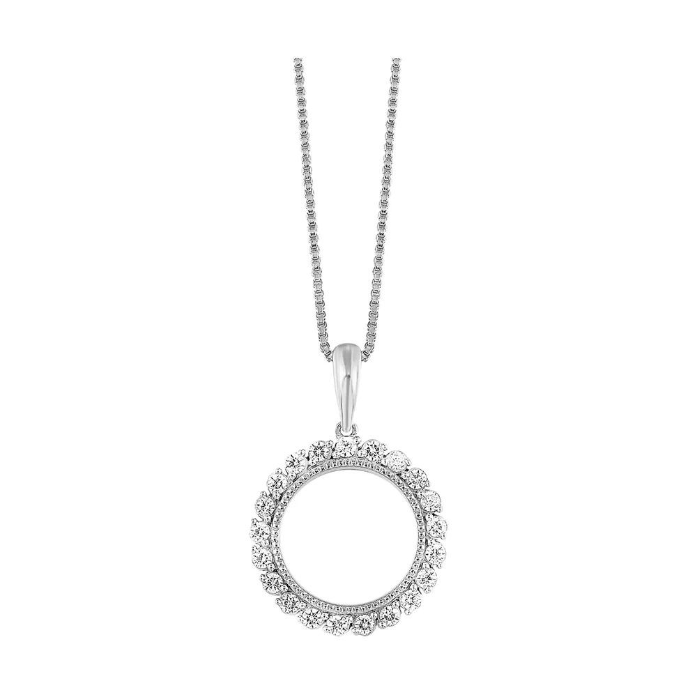 14Kt White Gold Diamond 1/4Ctw Pendant