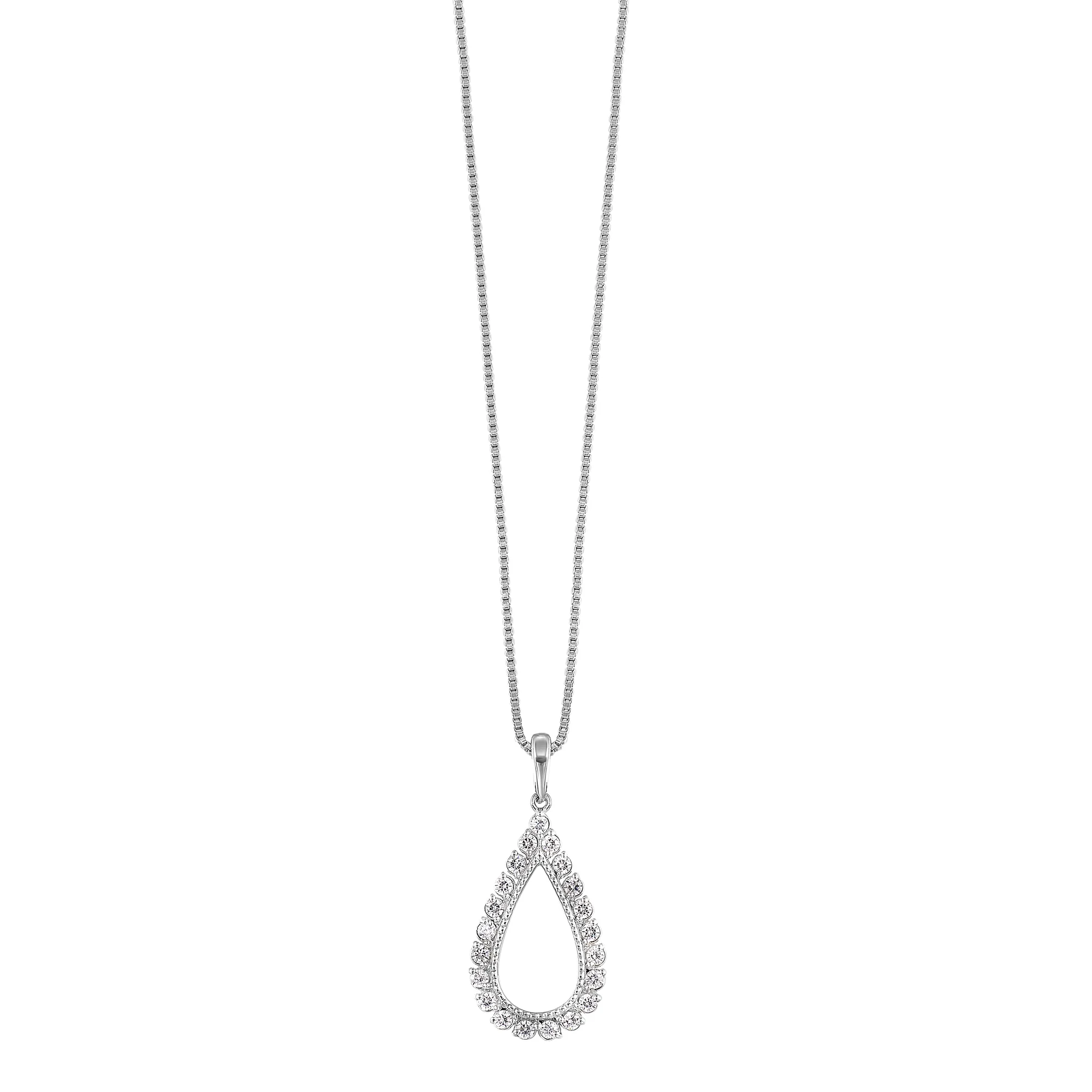 14Kt White Gold Diamond 1/4Ctw Pendant