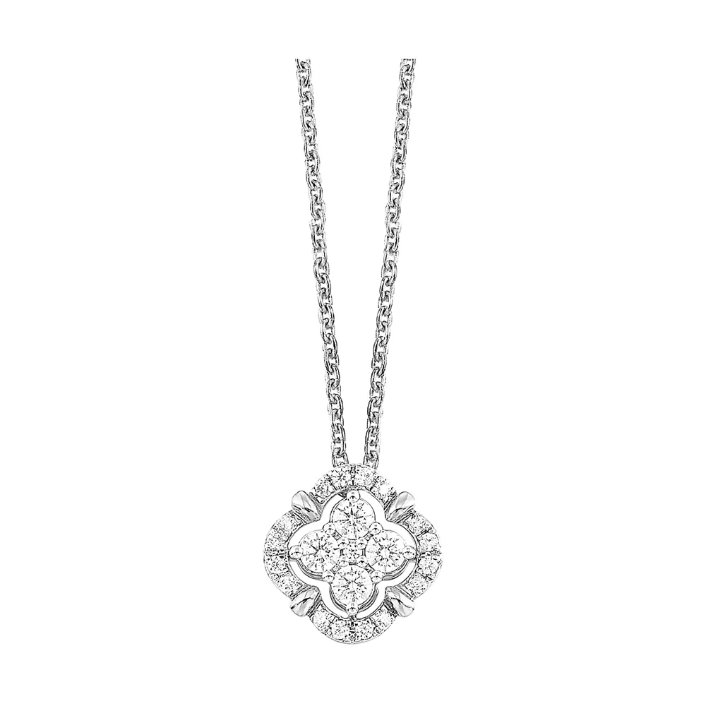 14Kt White Gold Diamond 1/3Ctw Pendant