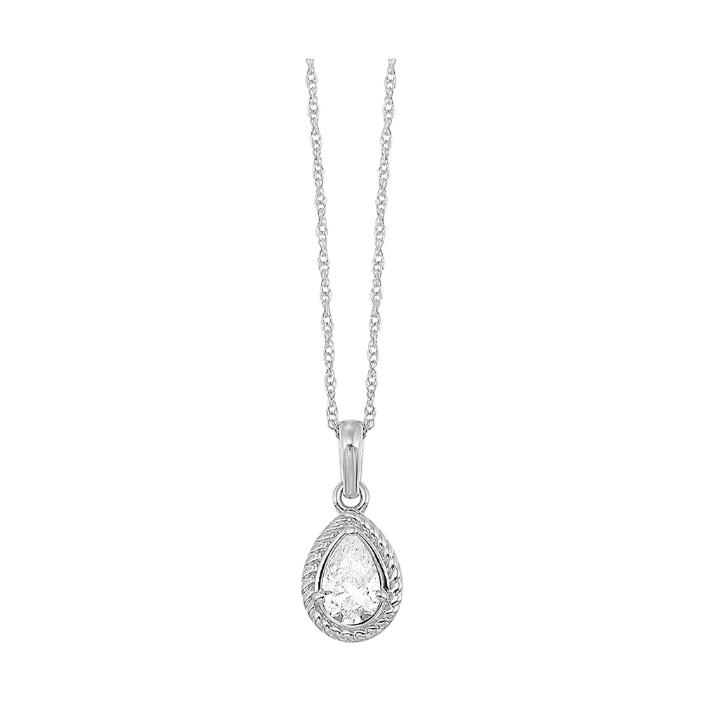14Kt White Gold Diamond 1/3Ctw Pendant