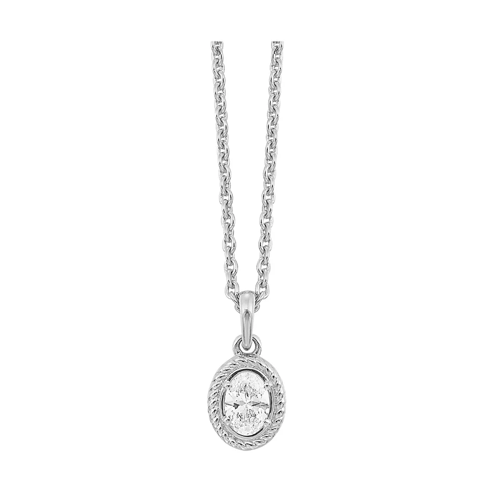14Kt White Gold Diamond 1/3Ctw Pendant