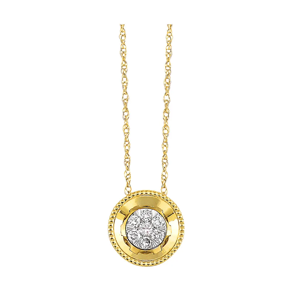 14Kt Yellow Gold Diamond 1/10Ctw Pendant