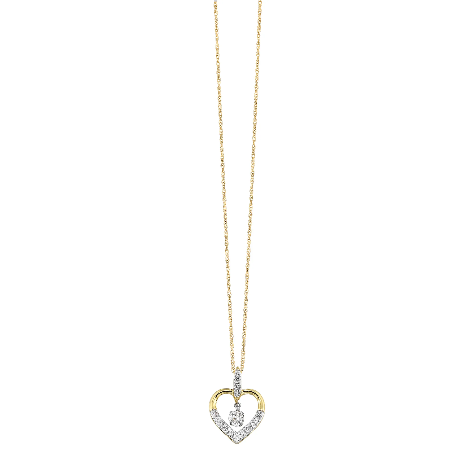 10Kt Yellow Gold Diamond 1/7Ctw Pendant