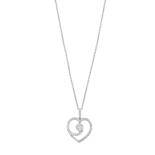 Silver White Diamond 1/20Ctw Pendant