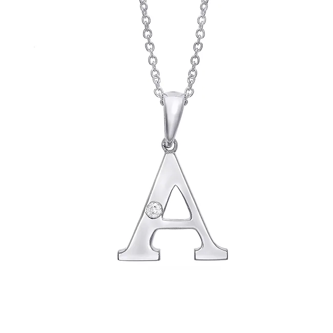 Silver White Diamond 1/50Ctw Pendant