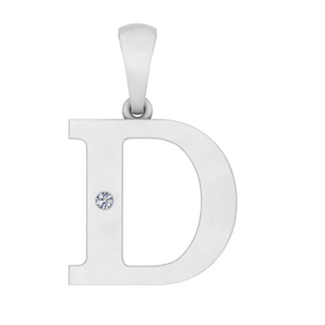 Silver White Diamond 1/50Ctw Pendant