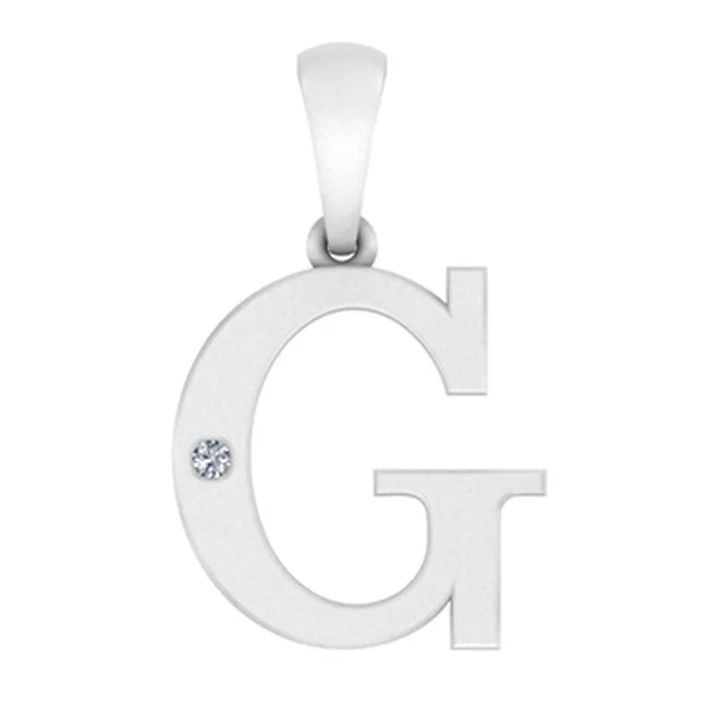 Silver White Diamond 1/50Ctw Pendant