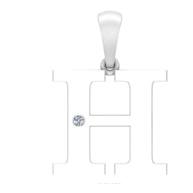 Silver White Diamond 1/50Ctw Pendant