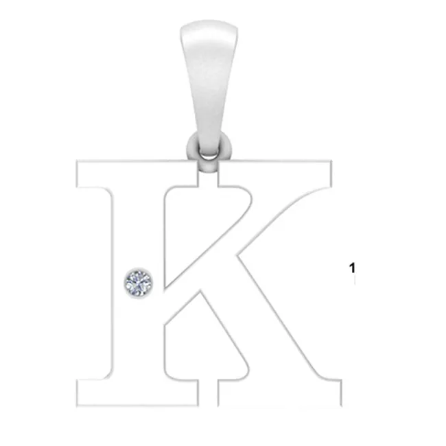Silver White Diamond 1/50Ctw Pendant