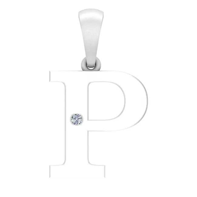 Silver White Diamond 1/50Ctw Pendant