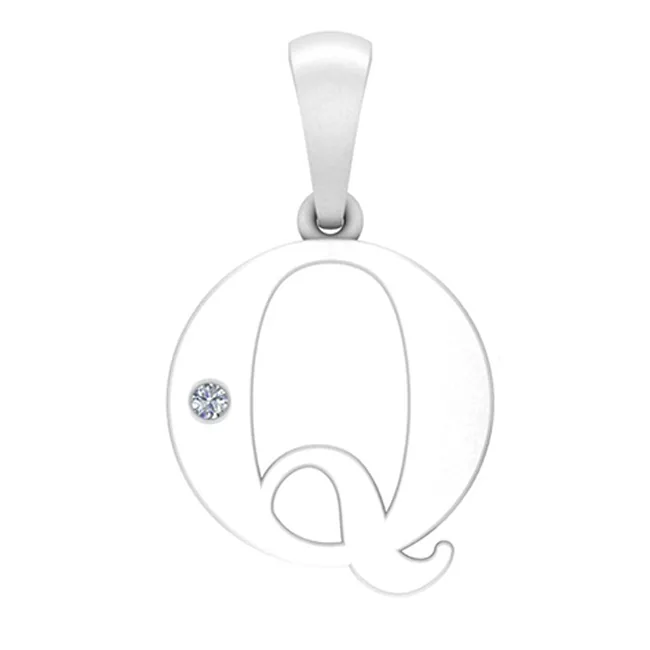 Silver White Diamond 1/50Ctw Pendant