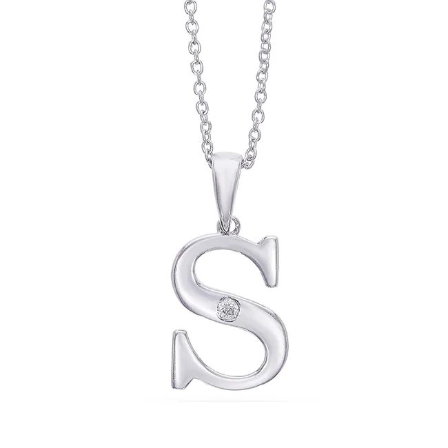 Silver White Diamond 1/50Ctw Pendant