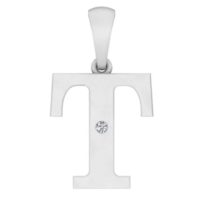 Silver White Diamond 1/50Ctw Pendant