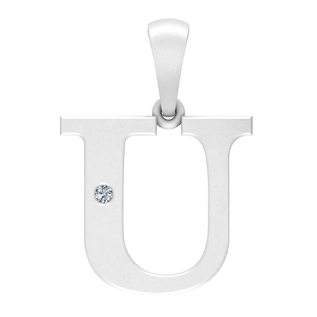 Silver White Diamond 1/50Ctw Pendant
