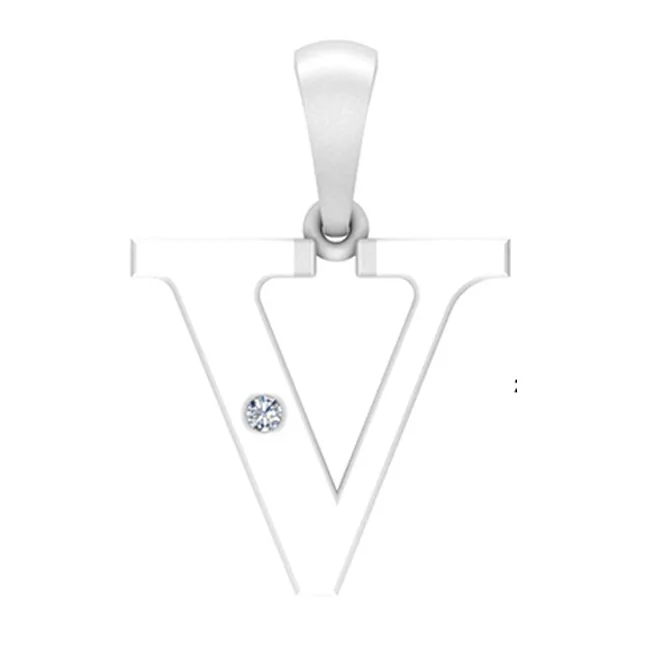 Silver White Diamond 1/50Ctw Pendant