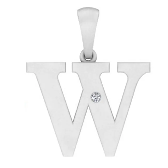 Silver White Diamond 1/50Ctw Pendant