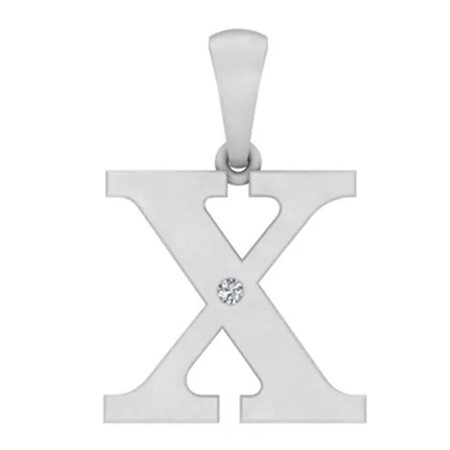 Silver White Diamond 1/50Ctw Pendant