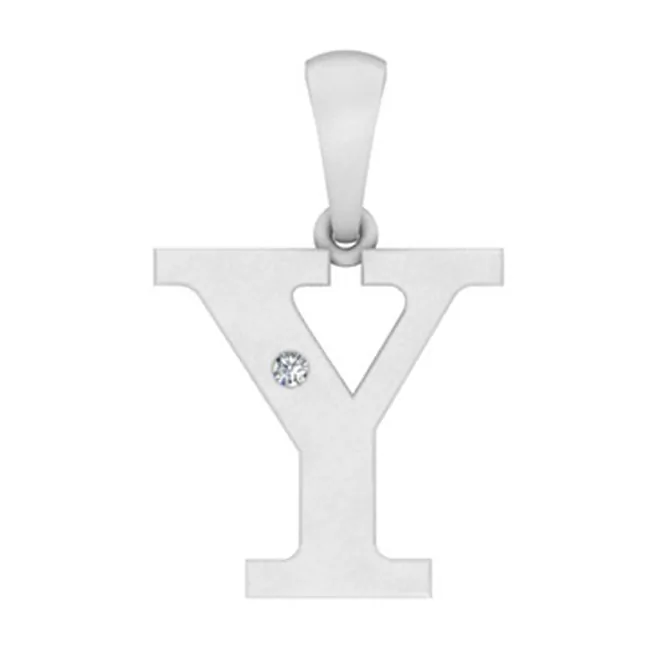 Silver White Diamond 1/50Ctw Pendant