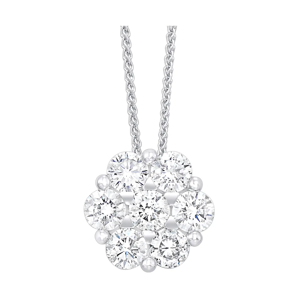 14Kt White Gold Diamond 1/2Ctw Pendant