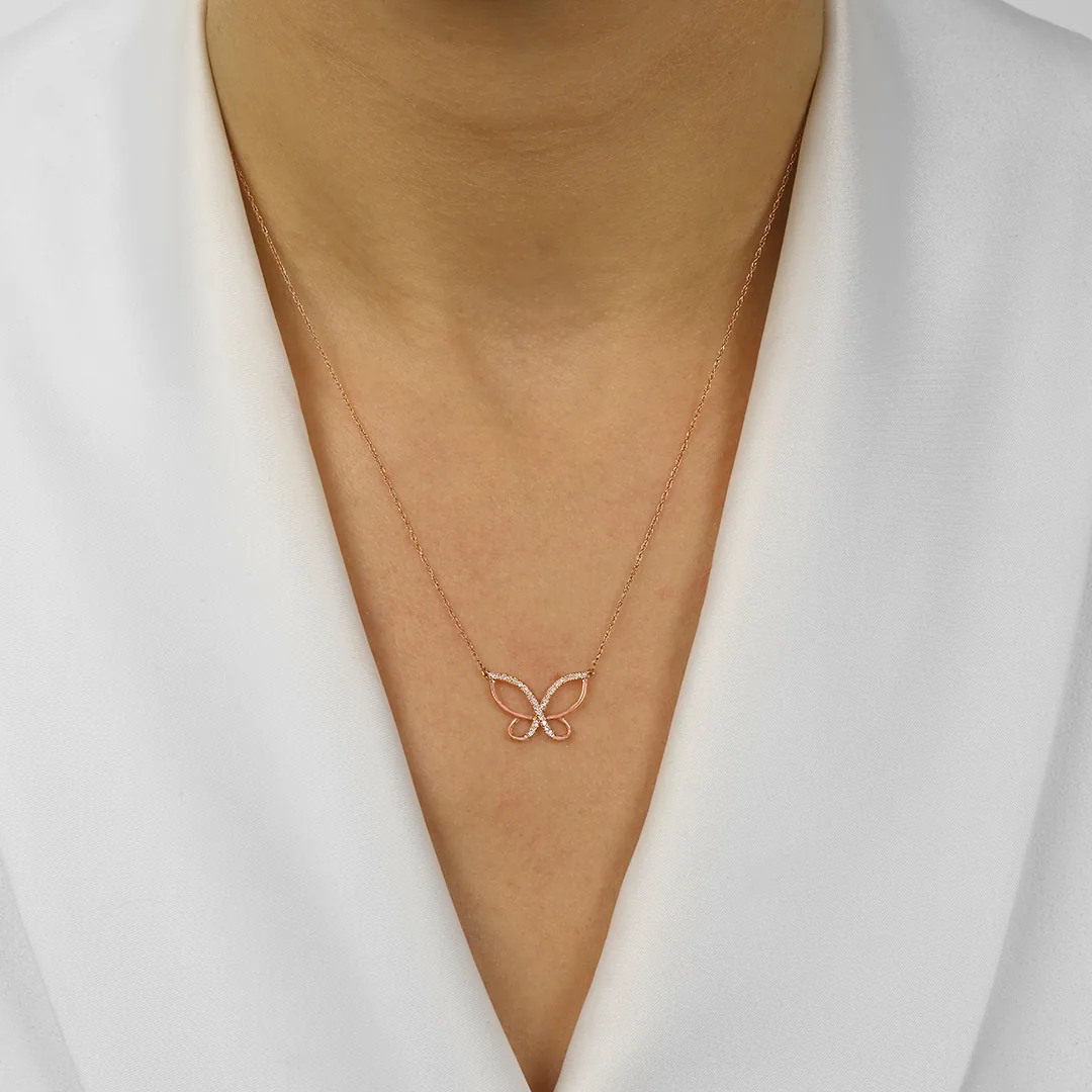 10Kt Rose Gold Diamond 1/10Ctw Pendant view 2